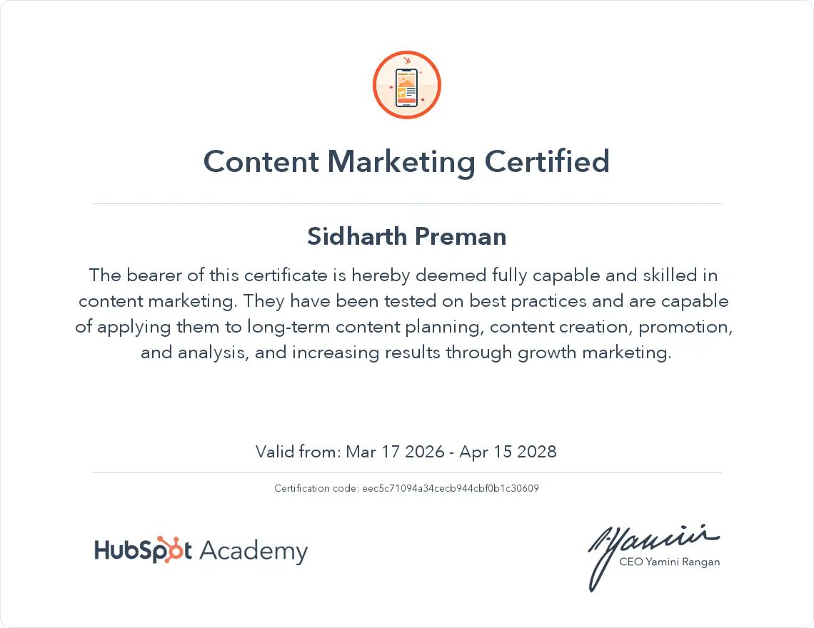 best freelance digital marketing strategist in kannur certificate 1