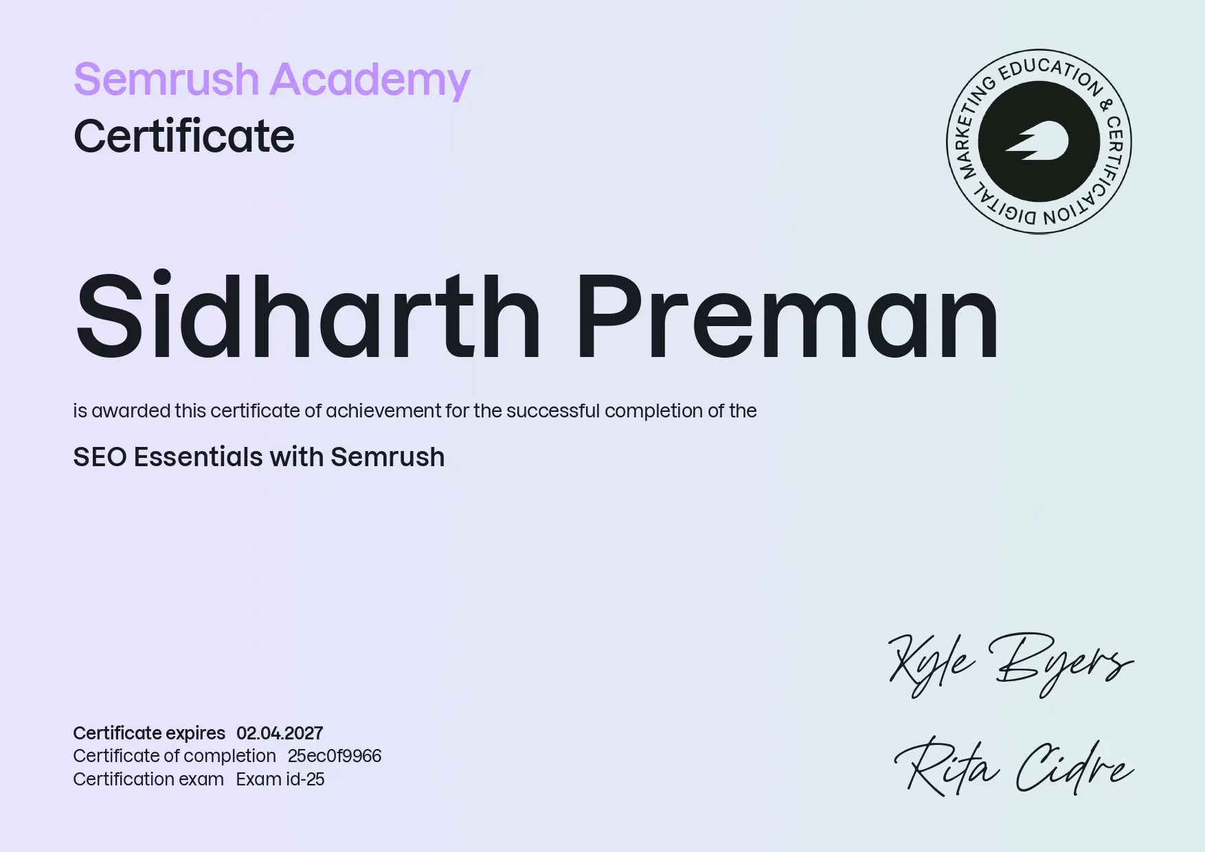 best freelance digital marketing strategist in kannur certificate 2